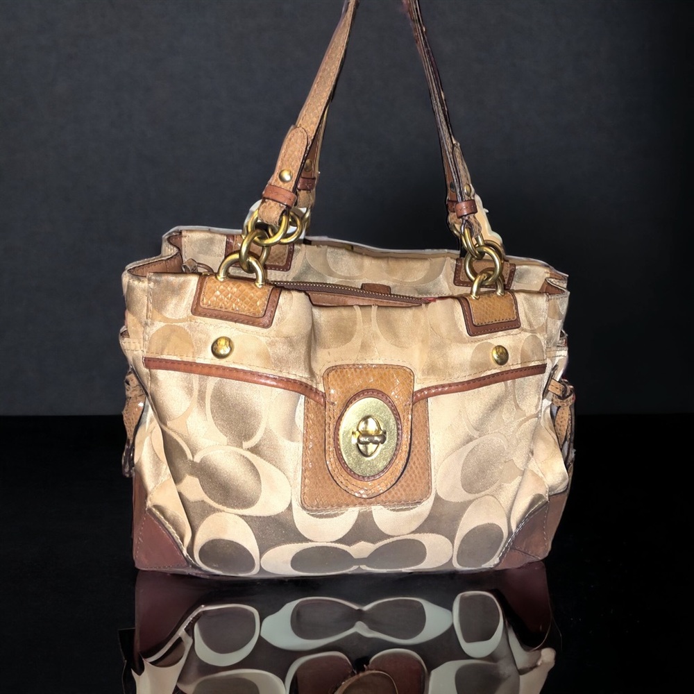 🚨SOLD🚨🎉🥳HOST PICK🥳🎉GUC Vintage Coach Peyton Satchel w/Python Embossed Trim